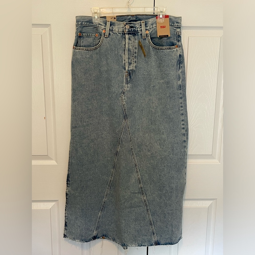 Levi's Classic Blue Denim Maxi Skirt Sz 31